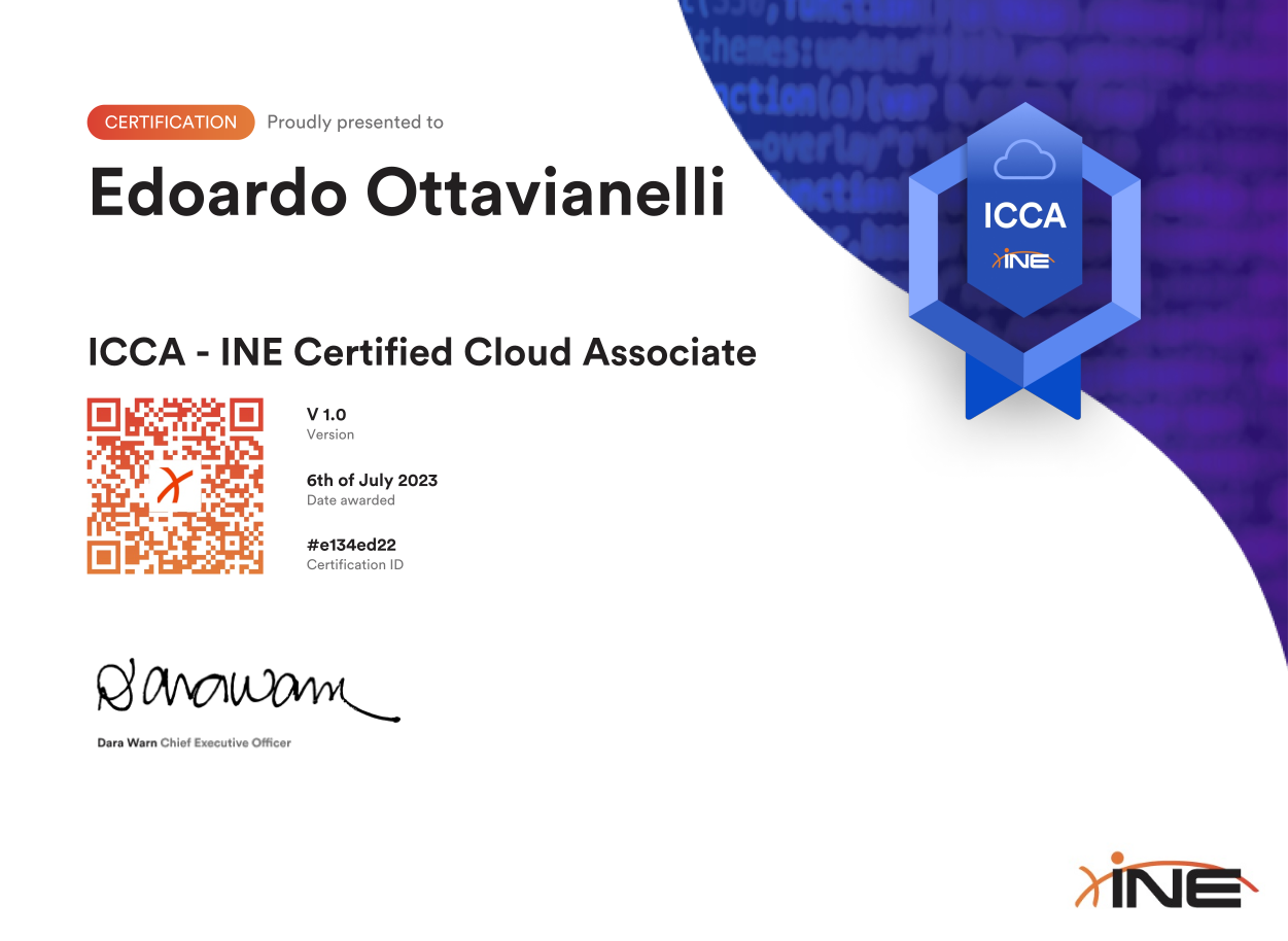 icca edoardottt ine certification